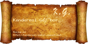Kenderesi Gábor névjegykártya