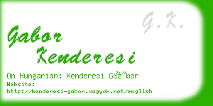 gabor kenderesi business card